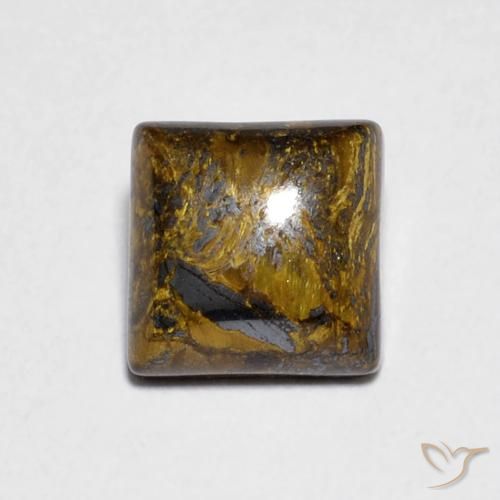 1.46ct Натуральный Medium Light-Brown Тигриный Глаз, Квадрат, Непрозрачный