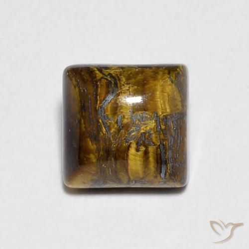1.36ct Натуральный Medium Light-Brown Тигриный Глаз, Квадрат, Непрозрачный