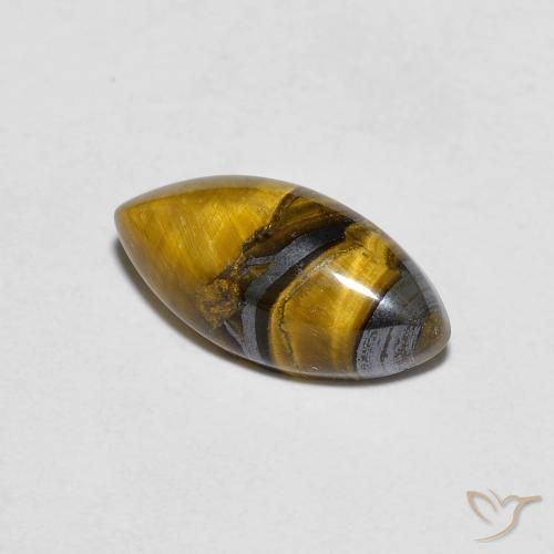 2.04ct Натуральный Золотисто-коричневый Тигриный Глаз, Маркиза, Непрозрачный