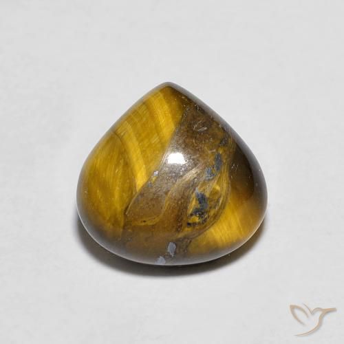 2.00ct Натуральный Золотисто-коричневый Тигриный Глаз, Форма груши, Непрозрачный