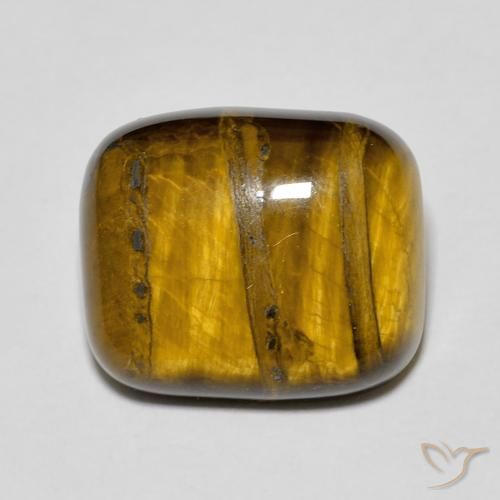 9.15ct Натуральный Medium Light-Brown Тигриный Глаз, Подушка, Непрозрачный