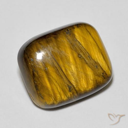 8.85ct Натуральный Желтовато-коричневый Тигриный Глаз, Подушка, Непрозрачный