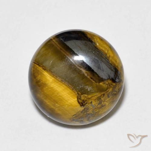 7.60ct Натуральный Теплый коричневый Тигриный Глаз, Круглый, Непрозрачный