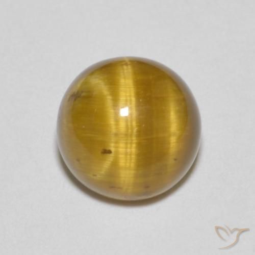 1.64ct Натуральный Светло-коричневый Тигриный Глаз, Круглый, Непрозрачный
