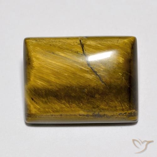 10.66ct Натуральный Золотисто-коричневый Тигриный Глаз, Огранка Багет, Непрозрачный