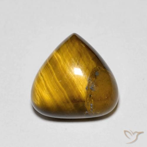 3.45ct Натуральный Золотисто-коричневый Тигриный Глаз, Форма груши, Непрозрачный