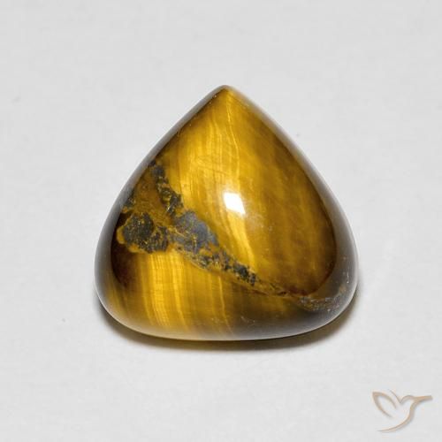 3.48ct Натуральный Золотисто-коричневый Тигриный Глаз, Форма груши, Непрозрачный