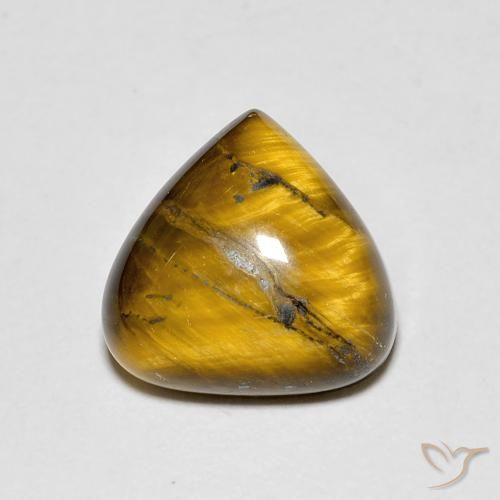3.43ct Натуральный Желтовато-коричневый Тигриный Глаз, Форма груши, Непрозрачный
