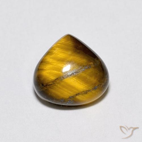 1.93ct Натуральный Светло-коричневый Тигриный Глаз, Форма груши, Непрозрачный
