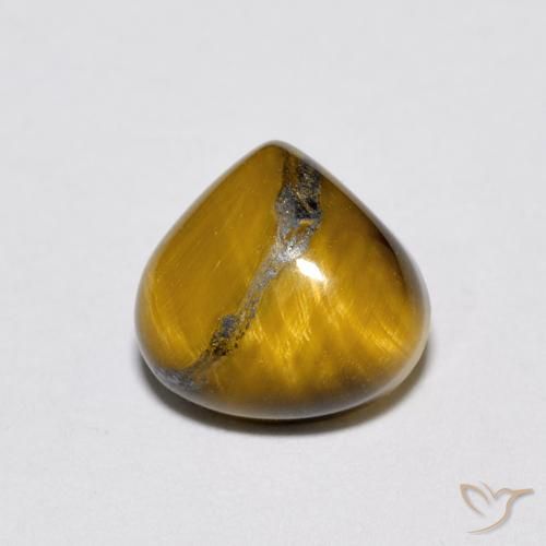1.92ct Натуральный Желтовато-коричневый Тигриный Глаз, Форма груши, Непрозрачный