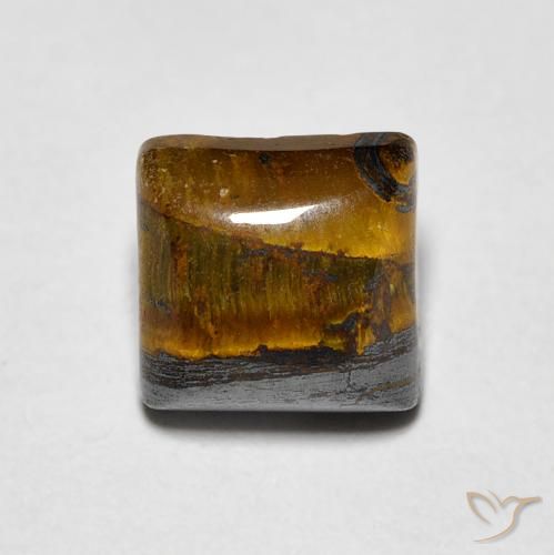 1.43ct Натуральный Medium Dark-Brown Тигриный Глаз, Квадрат, Непрозрачный