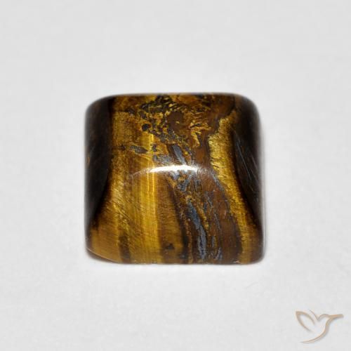 1.34 карата, натуральный Medium Light-Brown Тигровый глаз, Квадрат, Непрозрачный