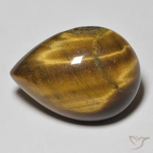 13.27ct Натуральный Желтовато-коричневый Тигриный Глаз, Форма груши, Непрозрачный