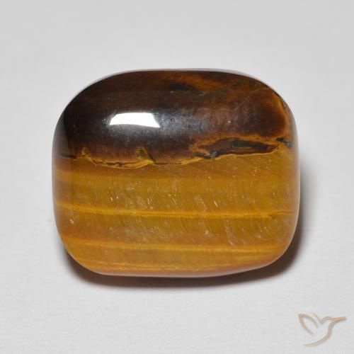 7.65ct Натуральный Золотисто-коричневый Тигриный Глаз, Подушка, Непрозрачный