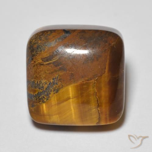 6.48ct Натуральный Золотисто-коричневый Тигриный Глаз, Подушка, Непрозрачный