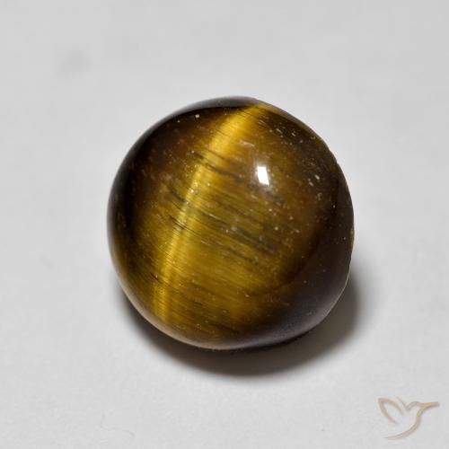 1.87ct Натуральный Medium Dark-Brown Тигриный Глаз, Круглый, Непрозрачный