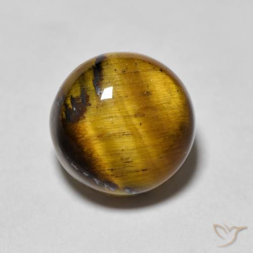 1.99ct Натуральный Золотисто-коричневый Тигриный Глаз, Круглый, Непрозрачный