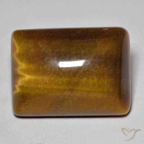 19.29ct Натуральный Золотисто-коричневый Тигриный Глаз, Огранка Багет, Непрозрачный