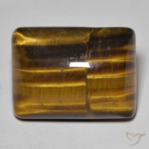 19.67ct Натуральный Золотисто-коричневый Тигриный Глаз, Огранка Багет, Непрозрачный