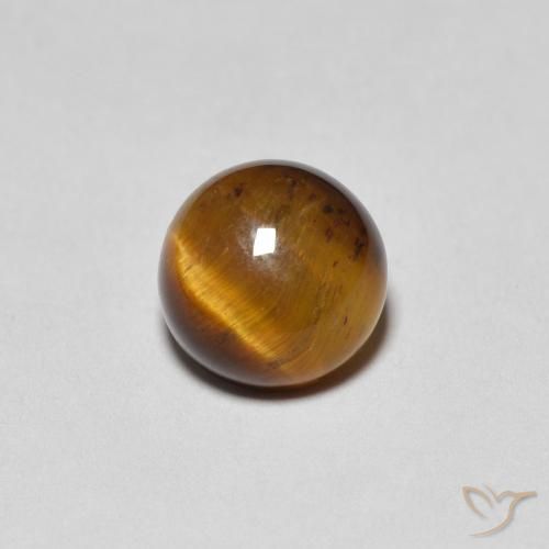 1.36ct Натуральный Имбирный пряник коричневый Тигриный Глаз, Круглый, Непрозрачный