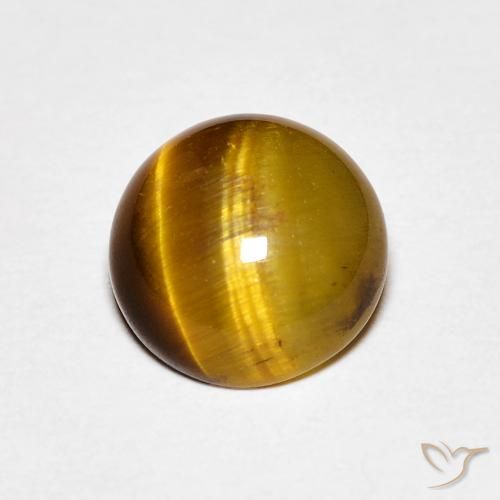 1.45ct Натуральный Коричневый Тигриный Глаз, Круглый, Непрозрачный