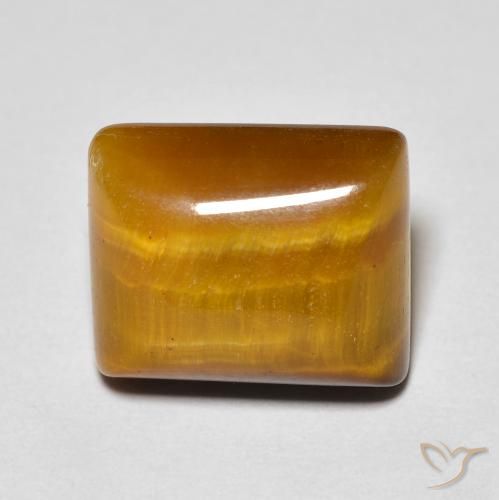 6.08ct Натуральный Золотисто-коричневый Тигриный Глаз, Огранка Багет, Непрозрачный