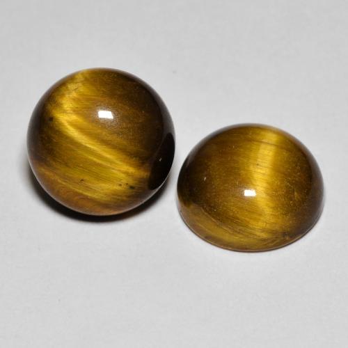 Натуральный коричневый tiger's eye 7,99 карата огранка круг, непрозрачный