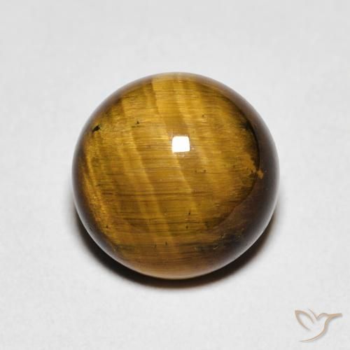 2.39ct Натуральный Золотисто-коричневый Тигриный Глаз, Круглый, Непрозрачный