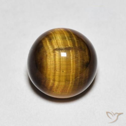 2.18ct Натуральный Теплый коричневый Тигриный Глаз, Круглый, Непрозрачный