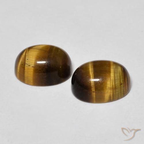 Натуральный коричневый tiger's eye 3,16 карата огранка овал, непрозрачный