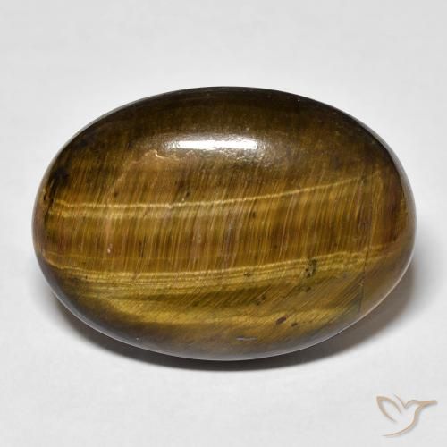 24.85ct Натуральный Medium Light-Brown Тигриный Глаз, Овал, Непрозрачный