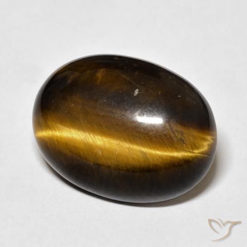 14.75 карата, натуральный Medium Dark-Brown Тигровый глаз, Овал, Непрозрачный