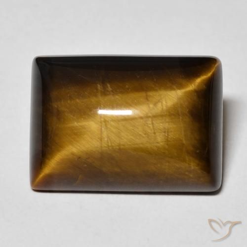 13.01ct Натуральный Золотисто-коричневый Тигриный Глаз, Огранка Багет, Непрозрачный