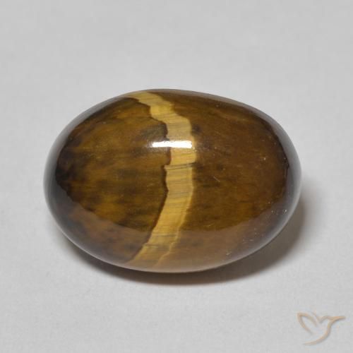 5.85ct Натуральный Золотисто-коричневый Тигриный Глаз, Овал, Непрозрачный