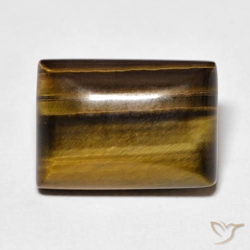 8.50ct Натуральный Золотисто-коричневый Тигриный Глаз, Огранка Багет, Непрозрачный