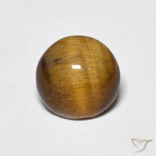 1.50ct Натуральный Коричневый Тигриный Глаз, Круглый, Непрозрачный