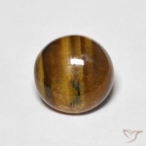 1.87ct Натуральный Золотисто-коричневый Тигриный Глаз, Круглый, Непрозрачный