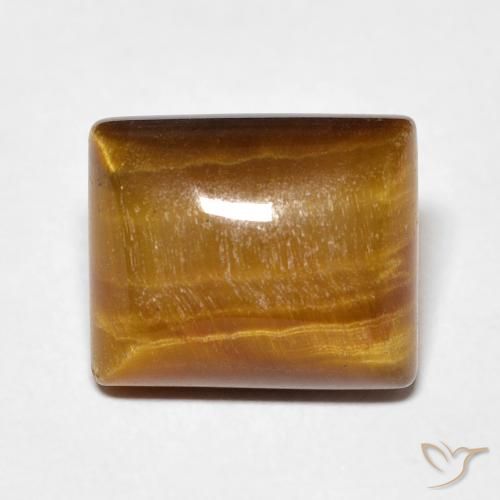 5.95ct Натуральный Золотисто-коричневый Тигриный Глаз, Огранка Багет, Непрозрачный