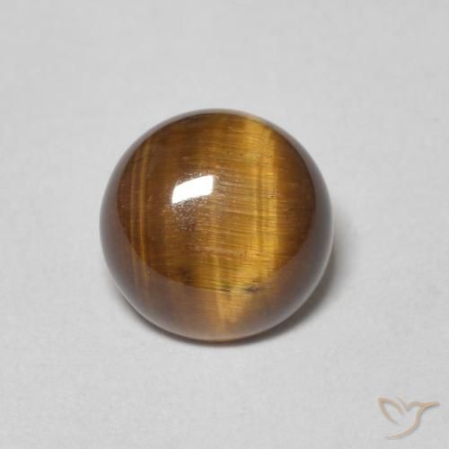 1.24ct Натуральный Теплый коричневый Тигриный Глаз, Круглый, Непрозрачный