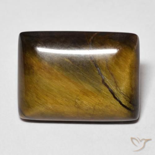 12.60ct Натуральный Желтовато-коричневый Тигриный Глаз, Огранка Багет, Непрозрачный