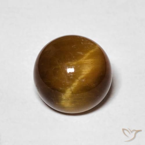 2.32ct Натуральный Золотисто-коричневый Тигриный Глаз, Круглый, Непрозрачный