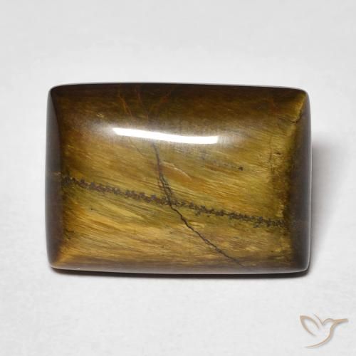 12.80ct Натуральный Теплый коричневый Тигриный Глаз, Огранка Багет, Непрозрачный