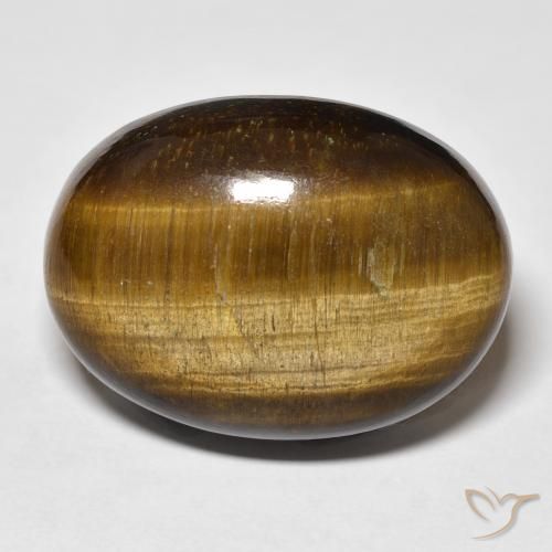36.66ct Натуральный Medium Light-Brown Тигровый глаз, Овал, Непрозрачный