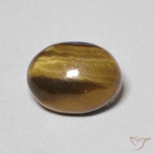 1.68ct Натуральный Medium Light-Brown Тигриный Глаз, Овал, Непрозрачный