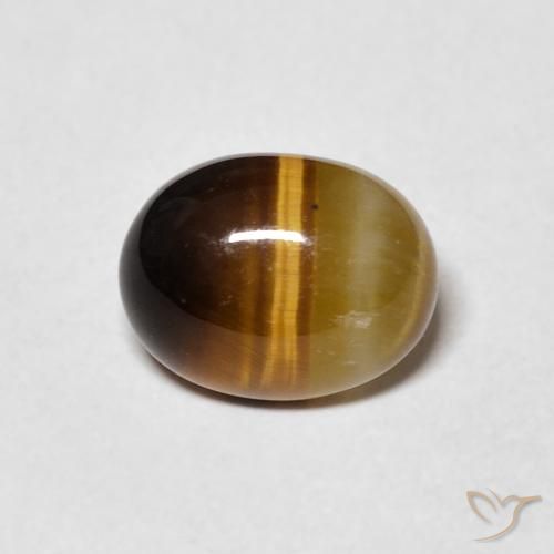 1.82ct Натуральный Золотисто-коричневый Тигриный Глаз, Овал, Непрозрачный