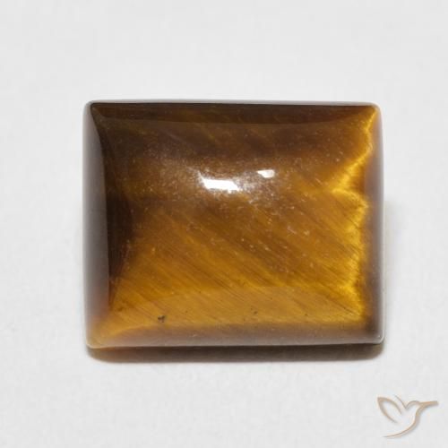 6.18ct Натуральный Золотисто-коричневый Тигриный Глаз, Огранка Багет, Непрозрачный
