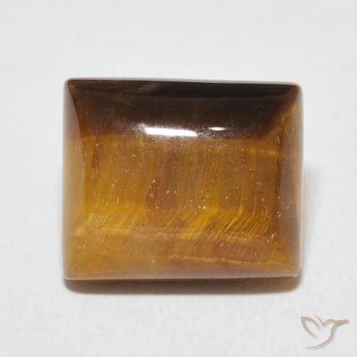 6.17ct Натуральный Золотисто-коричневый Тигриный Глаз, Огранка Багет, Непрозрачный