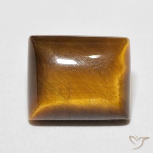 6.02ct Натуральный Теплый коричневый Тигриный Глаз, Огранка Багет, Непрозрачный