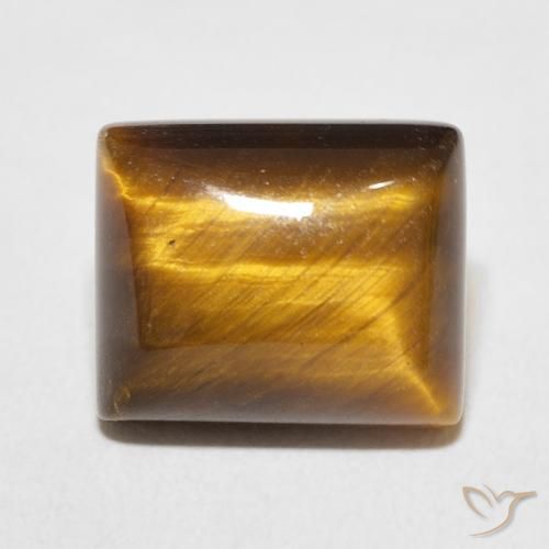 6.23ct Натуральный Золотисто-коричневый Тигриный Глаз, Огранка Багет, Непрозрачный