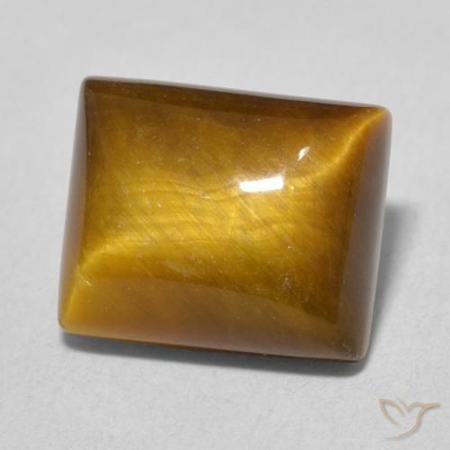 6.16 карата, натуральный Medium Light-Brown Тигровый глаз, Огранка Багет, Непрозрачный